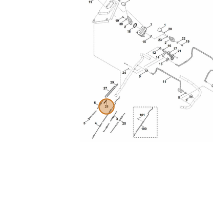 STIHL part 6364-764-1610 — IPL diagram snippet (6x zoom, amber highlight)