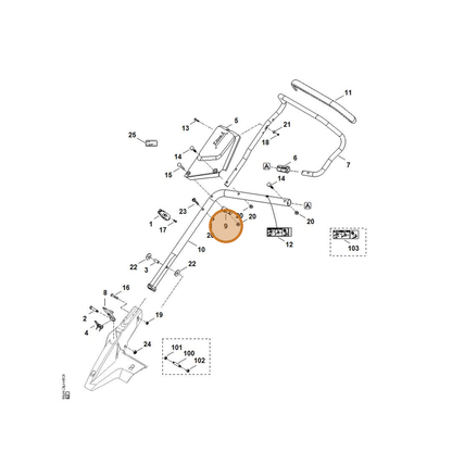 STIHL part 6364-764-6700 — IPL diagram snippet (6x zoom, amber highlight)