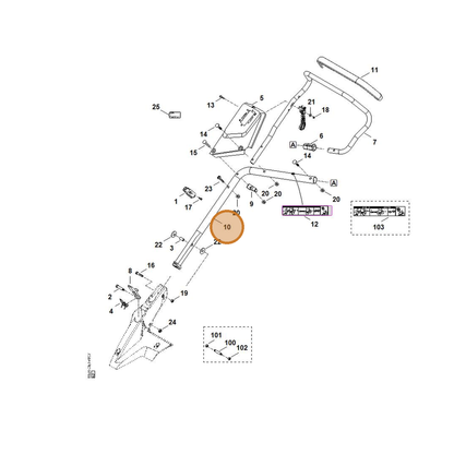 STIHL part 6364-780-2895 — IPL diagram snippet (6x zoom, amber highlight)