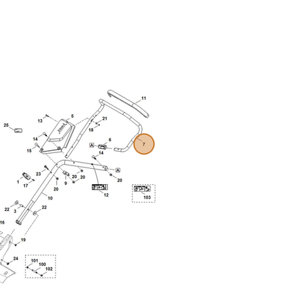 STIHL part 6364-780-3000 — IPL diagram snippet (6x zoom, amber highlight)