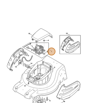 STIHL part 6368-007-1098 — IPL diagram snippet (6x zoom, amber highlight)