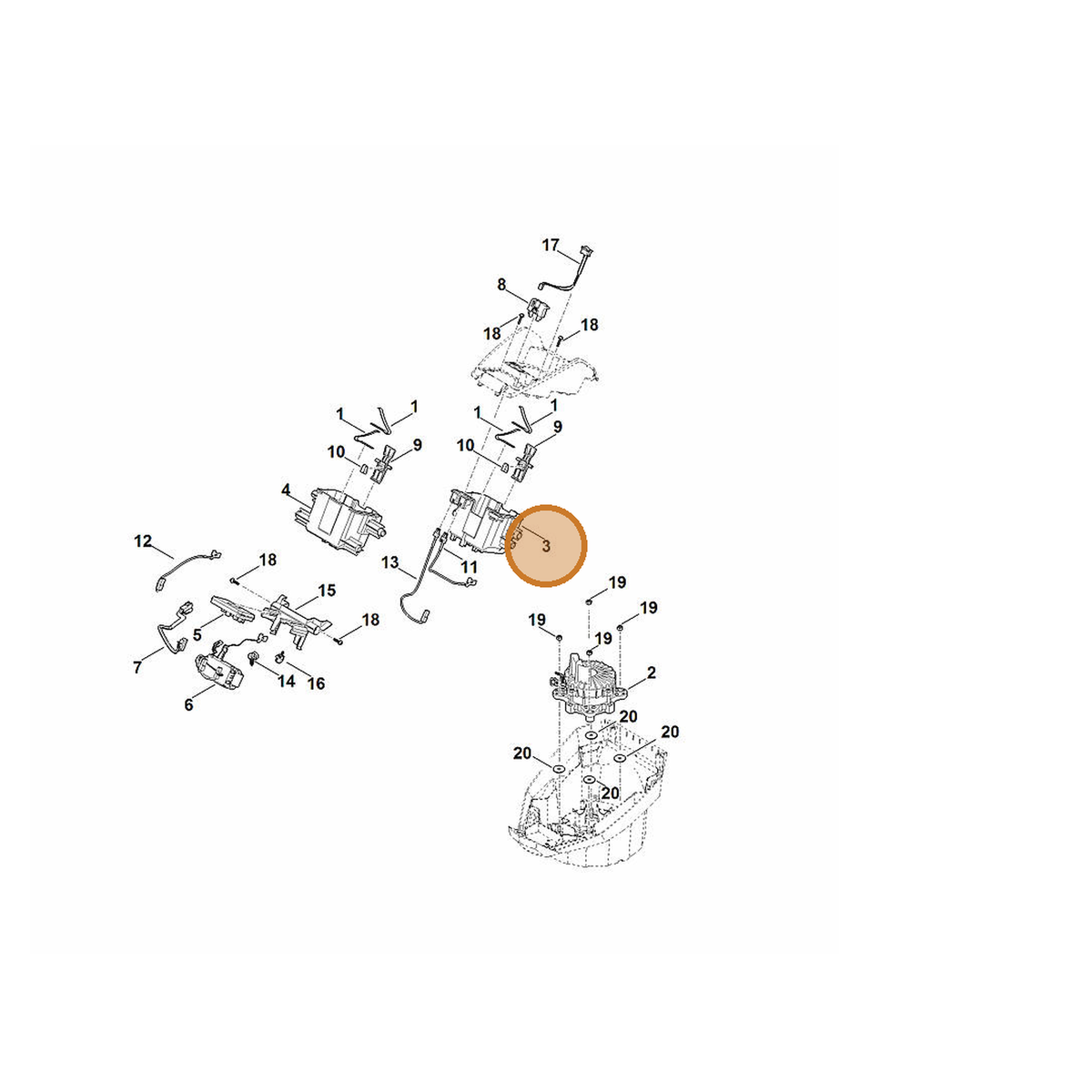 STIHL part 6368-400-0305 — IPL diagram snippet (6x zoom, amber highlight)