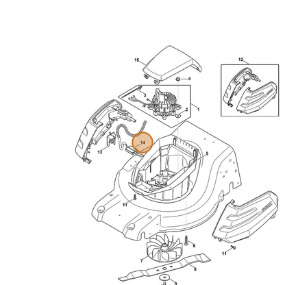 STIHL part 6368-403-1300 — IPL diagram snippet (6x zoom, amber highlight)