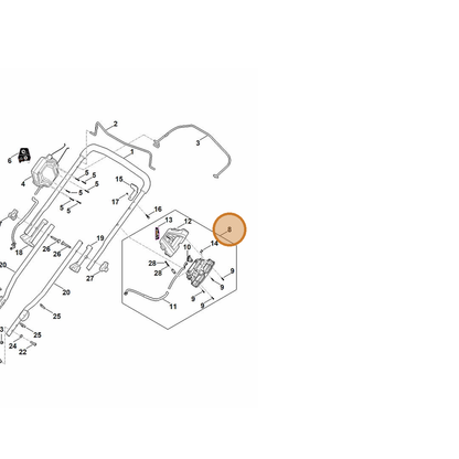 STIHL part 6368-430-0505 — IPL diagram snippet (6x zoom, amber highlight)