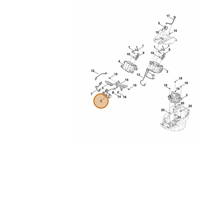 STIHL part 6368-430-1410 — IPL diagram snippet (6x zoom, amber highlight)