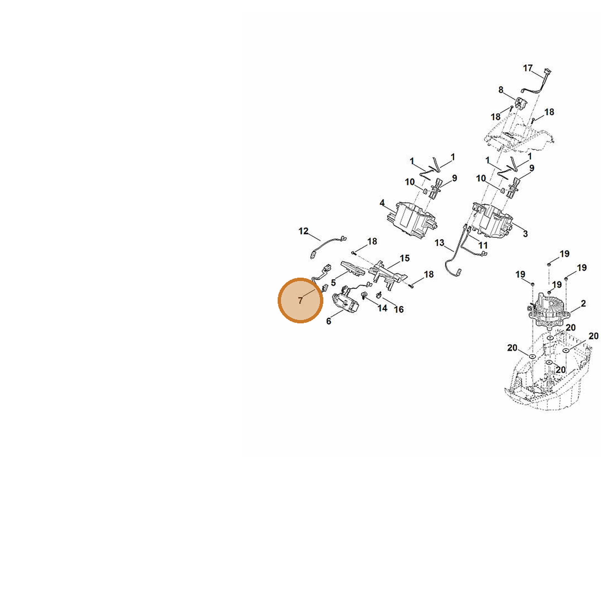 STIHL part 6368-430-2200 — IPL diagram snippet (6x zoom, amber highlight)