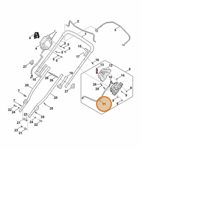 STIHL part 6368-430-2205 — IPL diagram snippet (6x zoom, amber highlight)