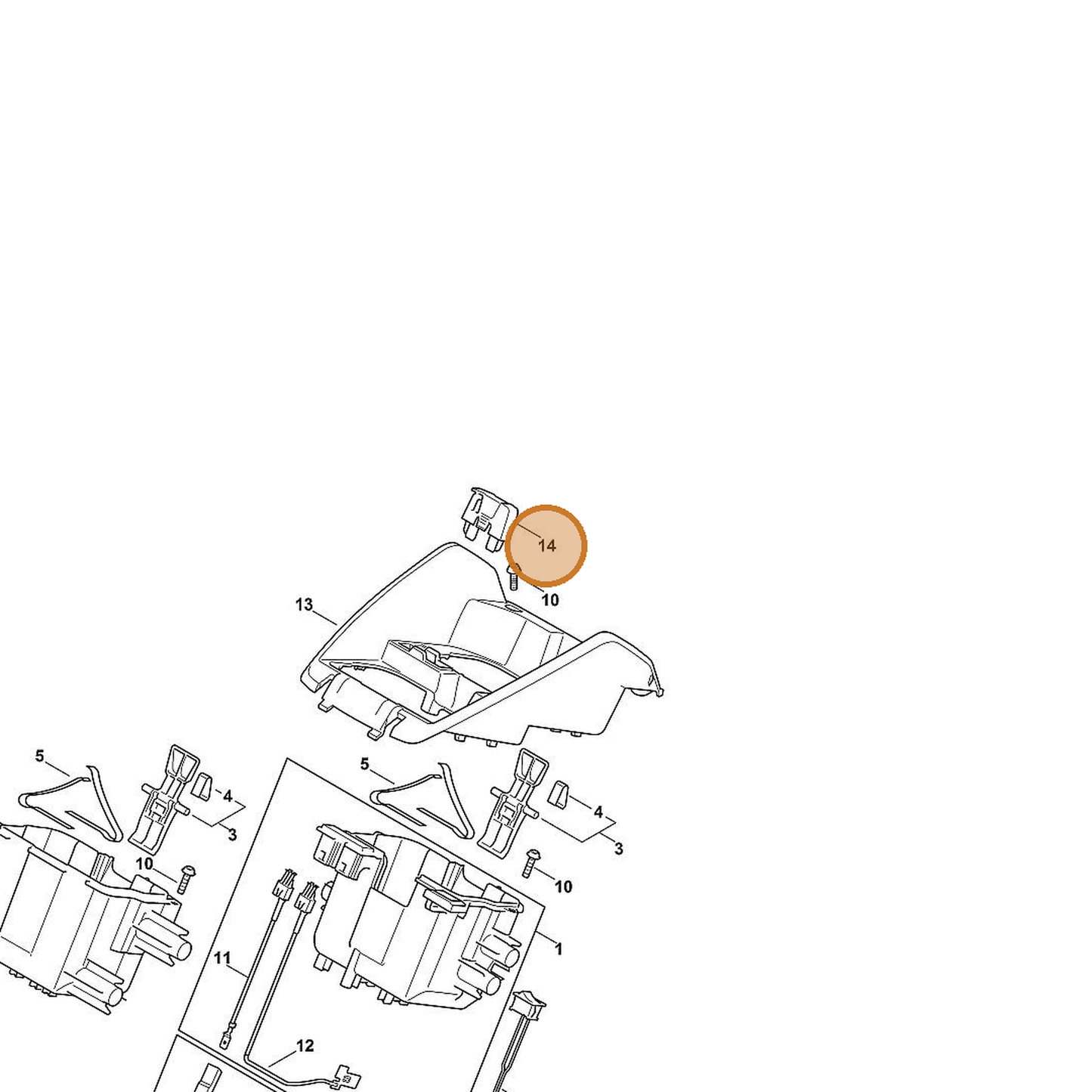 STIHL part 6368-430-3800 — IPL diagram snippet (6x zoom, amber highlight)
