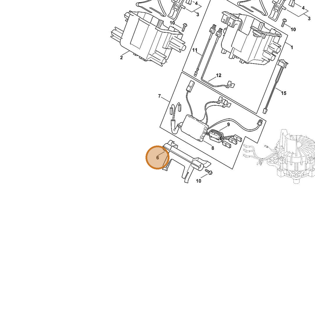 STIHL part 6368-432-9200 — IPL diagram snippet (6x zoom, amber highlight)