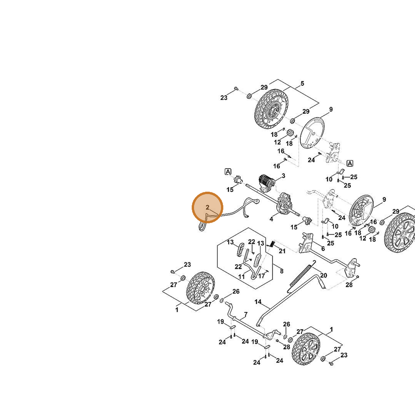 STIHL part 6368-440-0300 — IPL diagram snippet (6x zoom, amber highlight)
