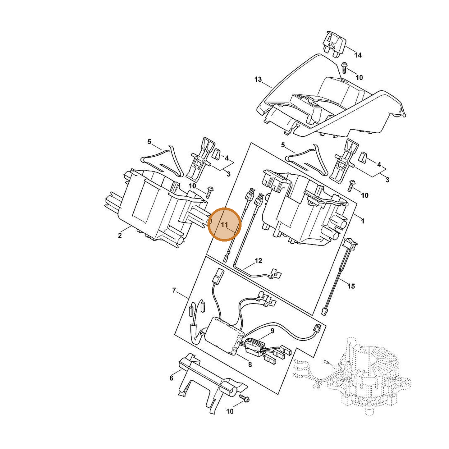 STIHL part 6368-440-1905 — IPL diagram snippet (6x zoom, amber highlight)