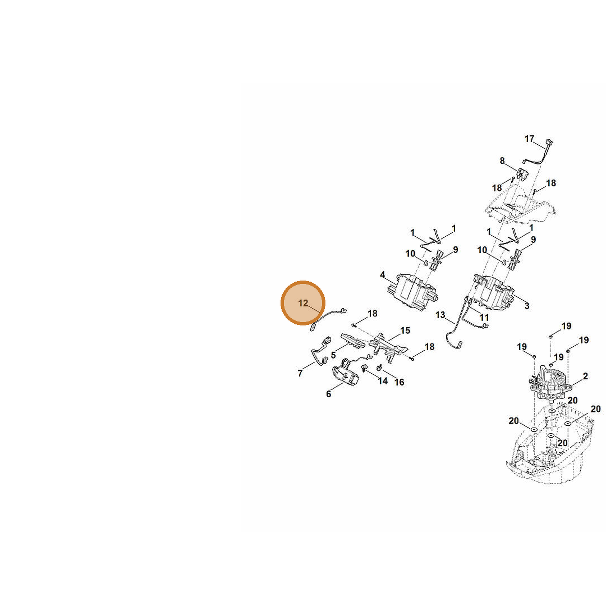 STIHL part 6368-440-1915 — IPL diagram snippet (6x zoom, amber highlight)