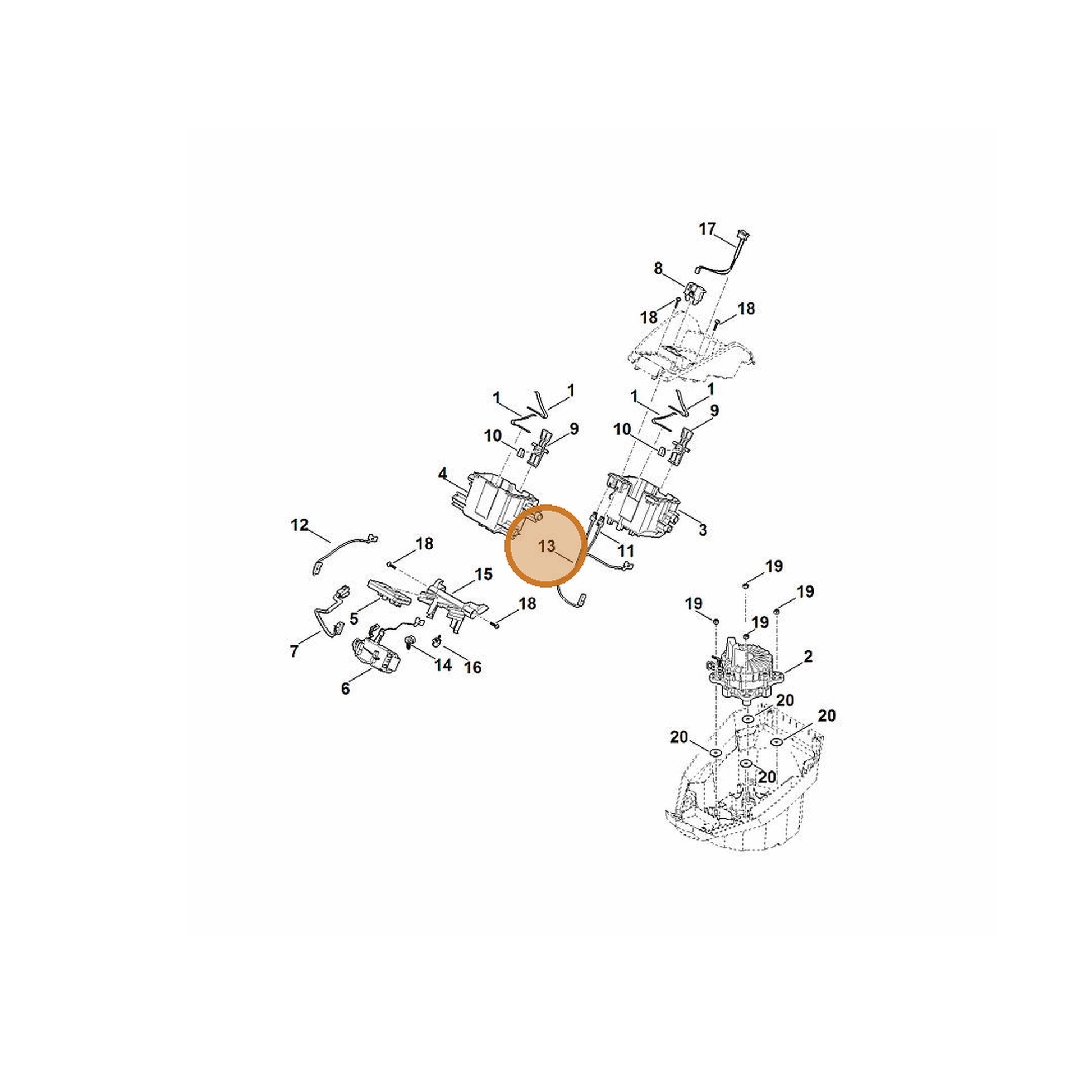 STIHL part 6368-440-1925 — IPL diagram snippet (6x zoom, amber highlight)
