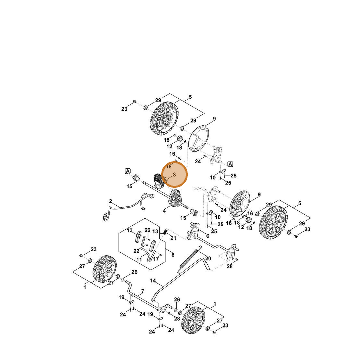 STIHL part 6368-600-0400 — IPL diagram snippet (6x zoom, amber highlight)