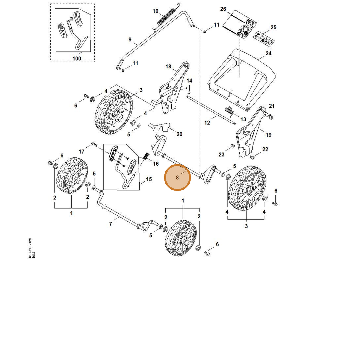 STIHL part 6368-700-2400 — IPL diagram snippet (6x zoom, amber highlight)