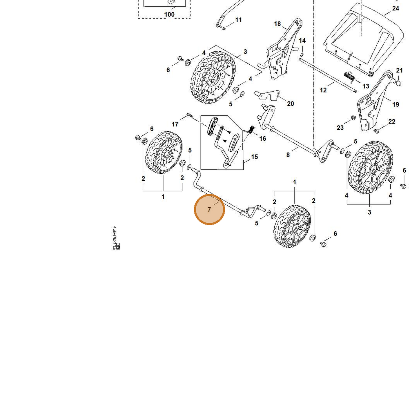STIHL part 6368-700-2405 — IPL diagram snippet (6x zoom, amber highlight)