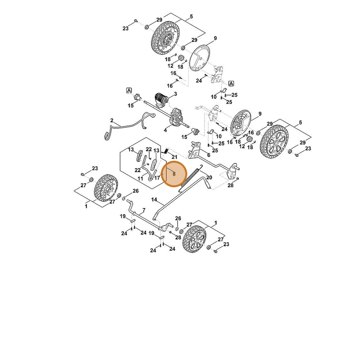 STIHL part 6368-700-7000 — IPL diagram snippet (6x zoom, amber highlight)