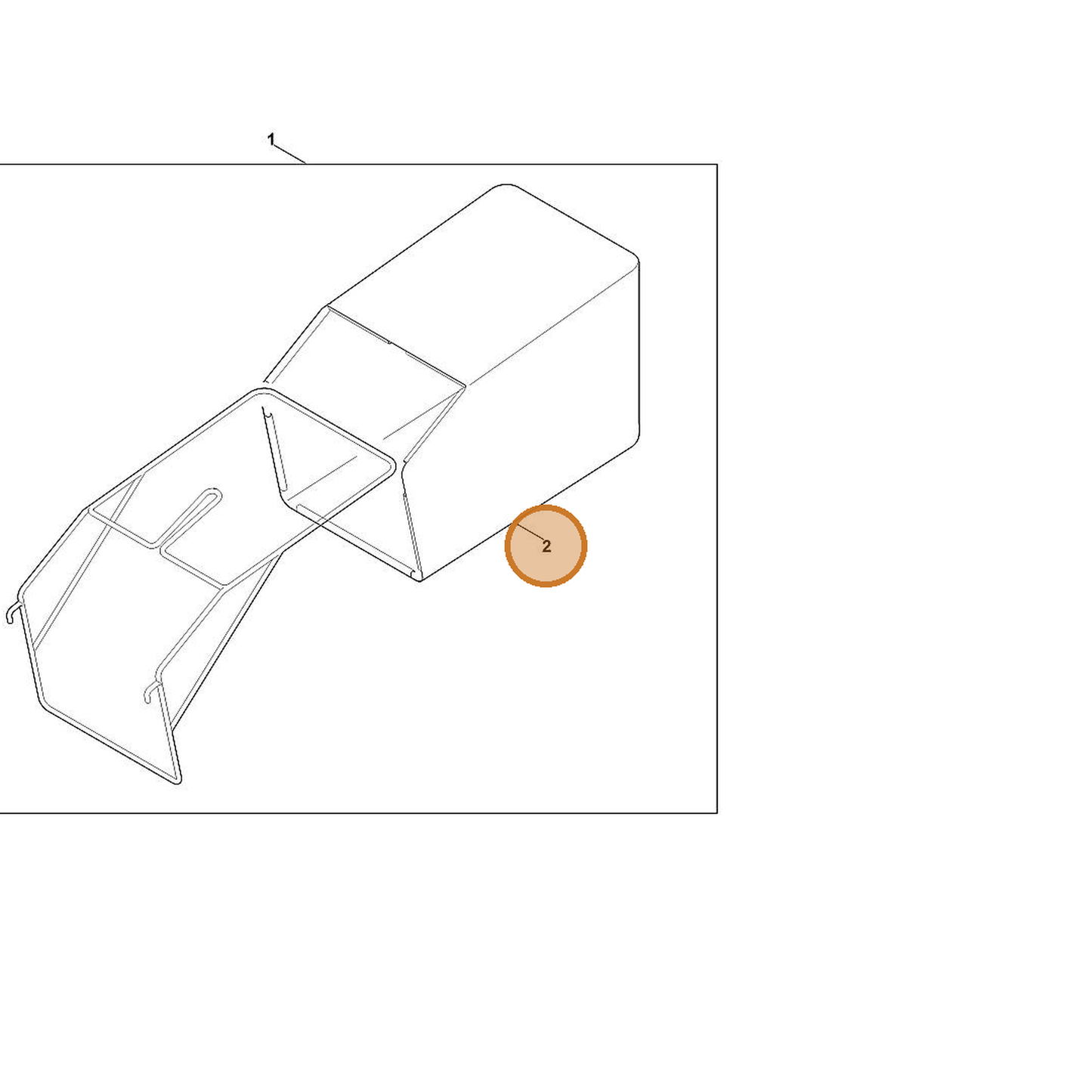 STIHL part 6368-700-9705 — IPL diagram snippet (6x zoom, amber highlight)