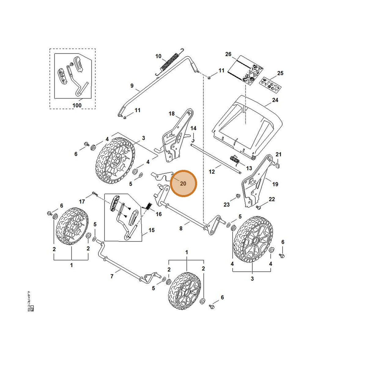 STIHL part 6368-703-2900 — IPL diagram snippet (6x zoom, amber highlight)