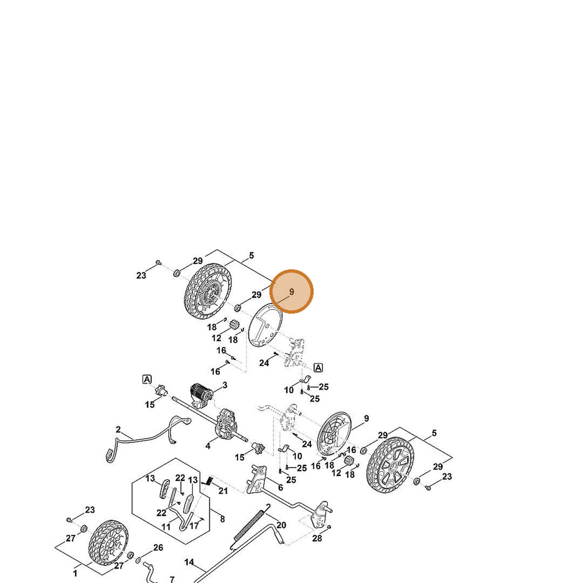 STIHL part 6368-704-0300 — IPL diagram snippet (6x zoom, amber highlight)