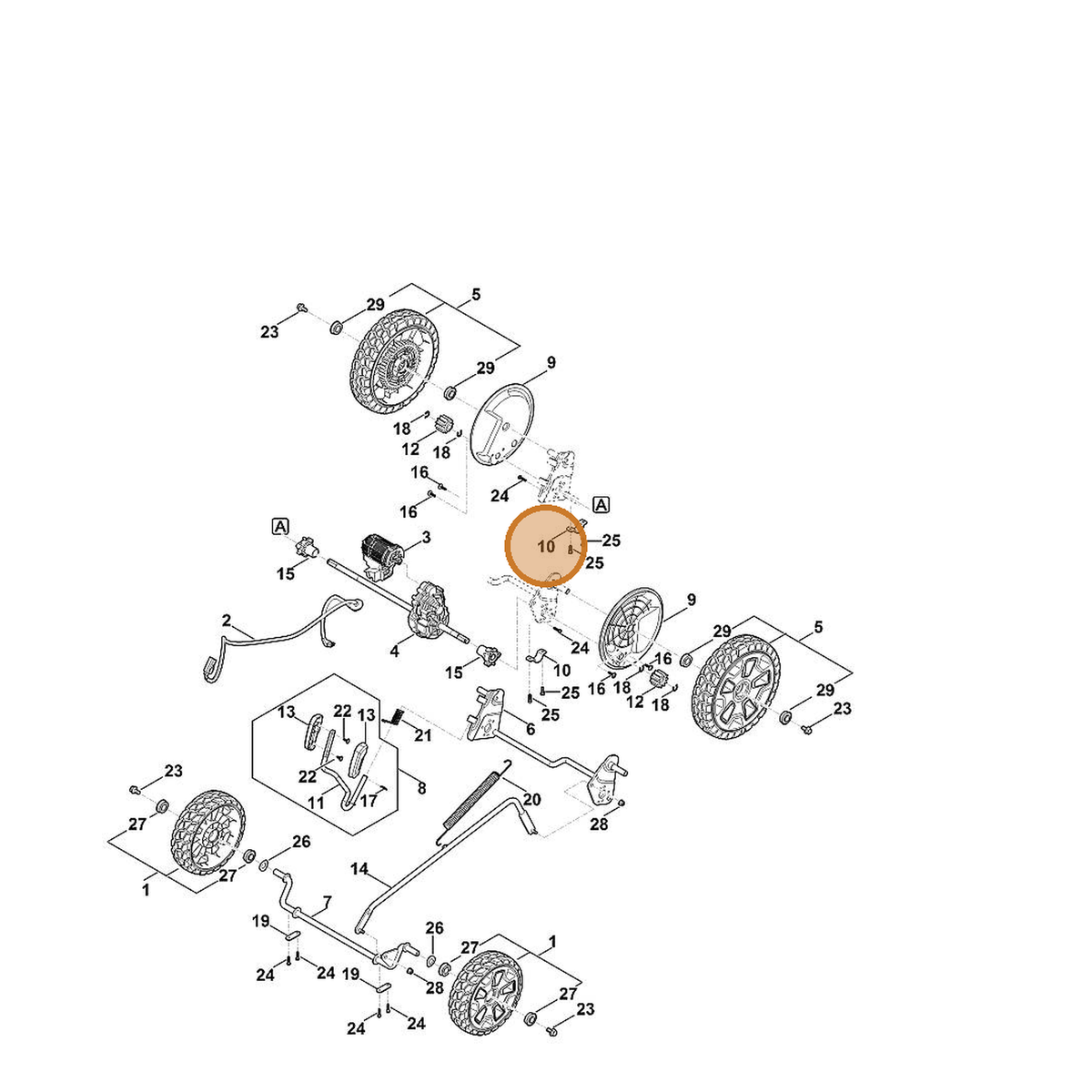 STIHL part 6368-704-1200 — IPL diagram snippet (6x zoom, amber highlight)
