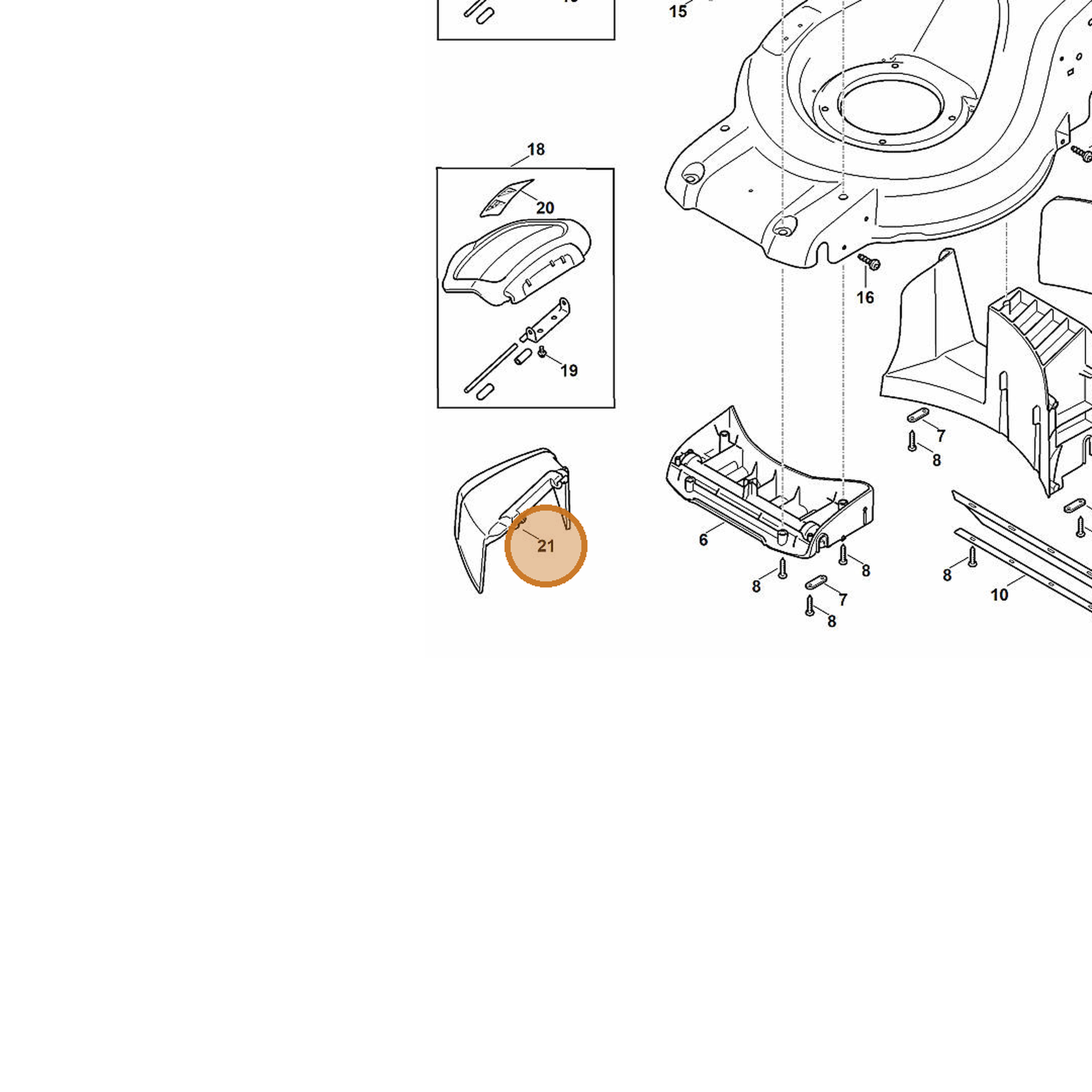 STIHL part 6368-706-0300 — IPL diagram snippet (6x zoom, amber highlight)