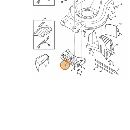 STIHL part 6368-706-0700 — IPL diagram snippet (6x zoom, amber highlight)