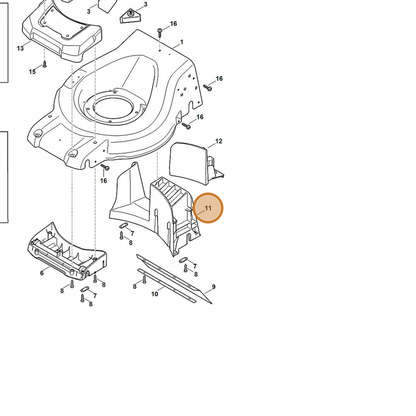 STIHL part 6368-706-0715 — IPL diagram snippet (6x zoom, amber highlight)