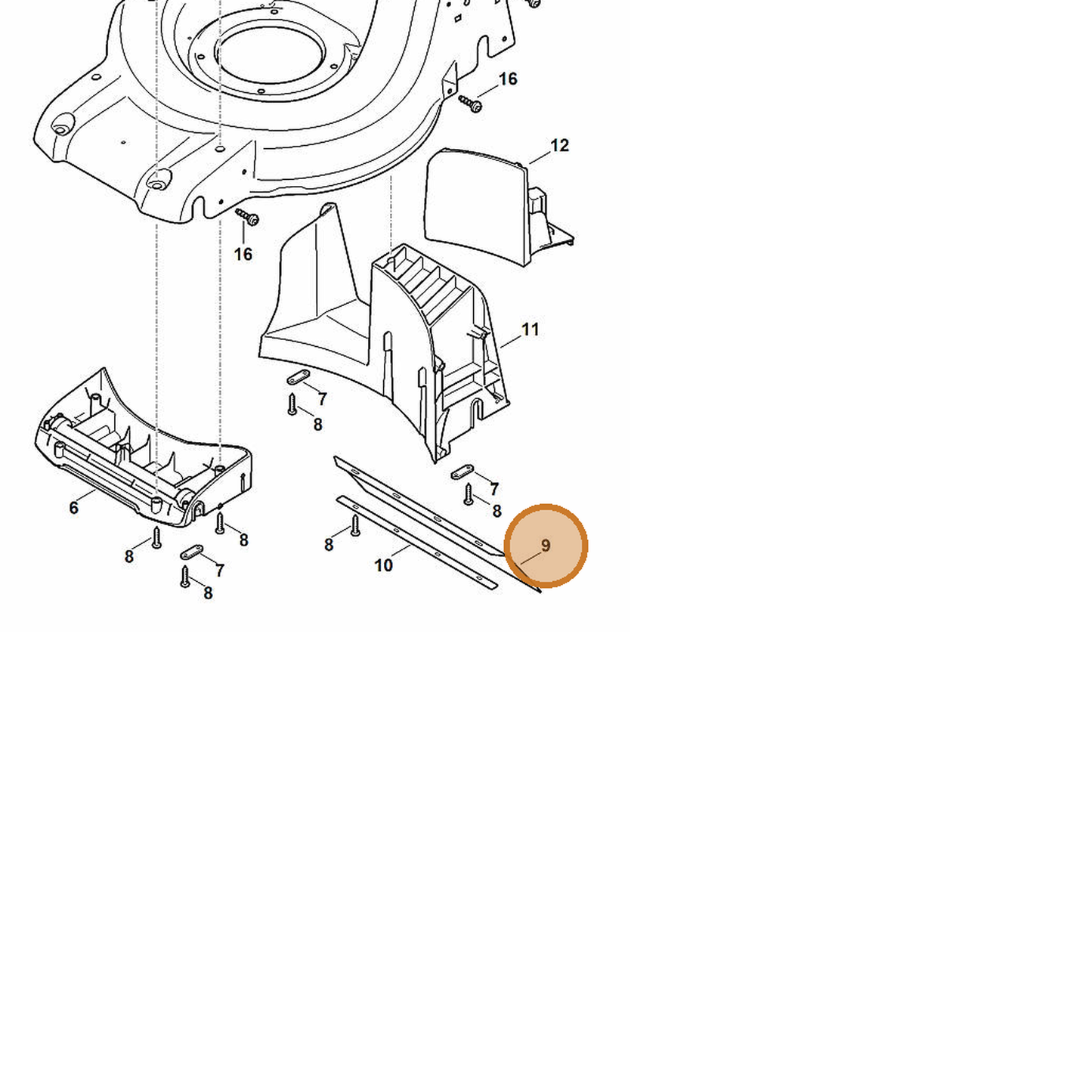 STIHL part 6368-706-6500 — IPL diagram snippet (6x zoom, amber highlight)