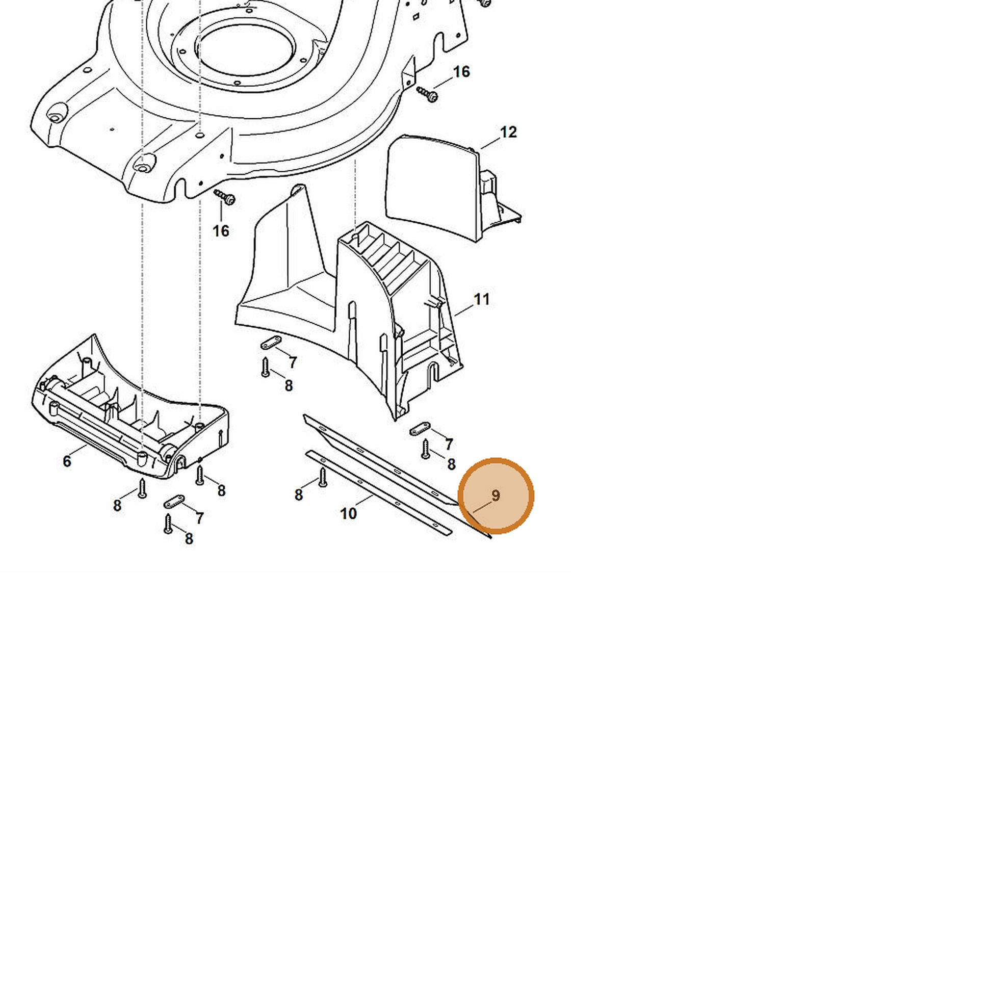 STIHL part 6368-706-6500 — IPL diagram snippet (6x zoom, amber highlight)