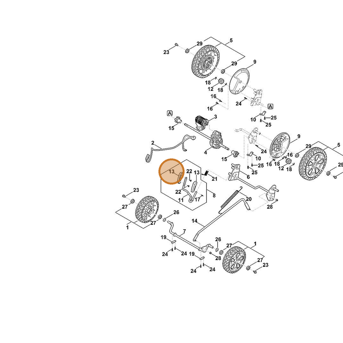 STIHL part 6368-760-5300 — IPL diagram snippet (6x zoom, amber highlight)