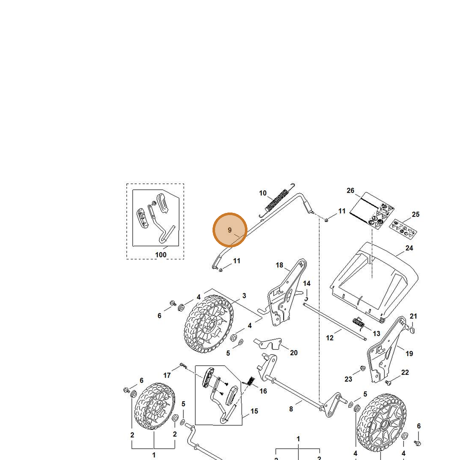 STIHL part 6368-780-0400 — IPL diagram snippet (6x zoom, amber highlight)
