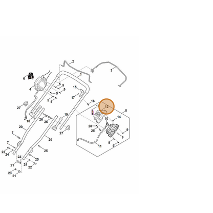 STIHL part 6368-820-4000 — IPL diagram snippet (6x zoom, amber highlight)