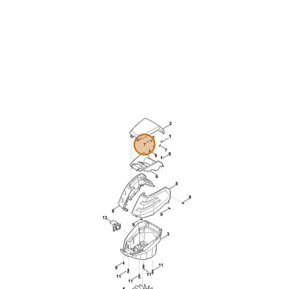 STIHL part 6368-951-3500 — IPL diagram snippet (6x zoom, amber highlight)