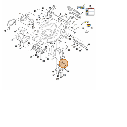 STIHL part 6368-951-3510 — IPL diagram snippet (6x zoom, amber highlight)