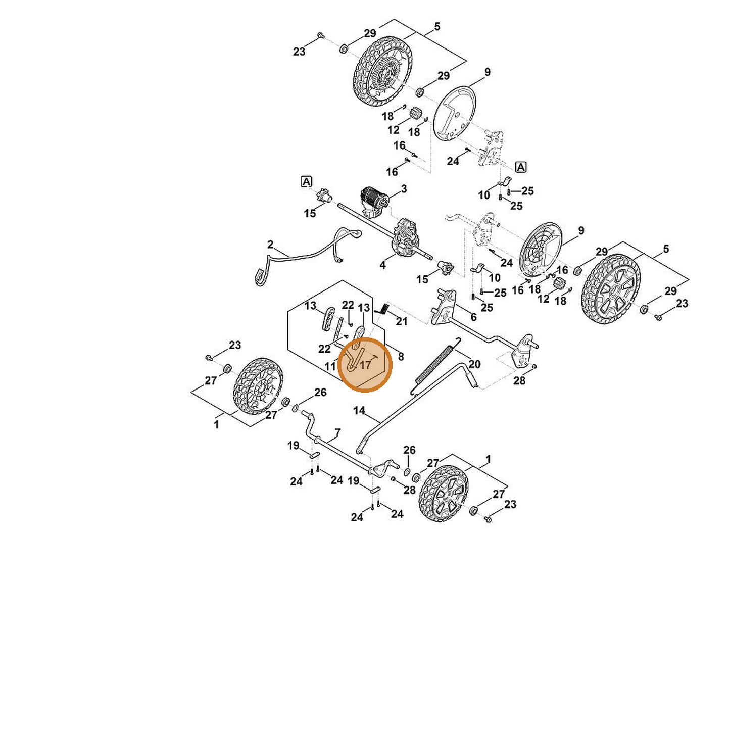 STIHL part 6368-971-0200 — IPL diagram snippet (6x zoom, amber highlight)