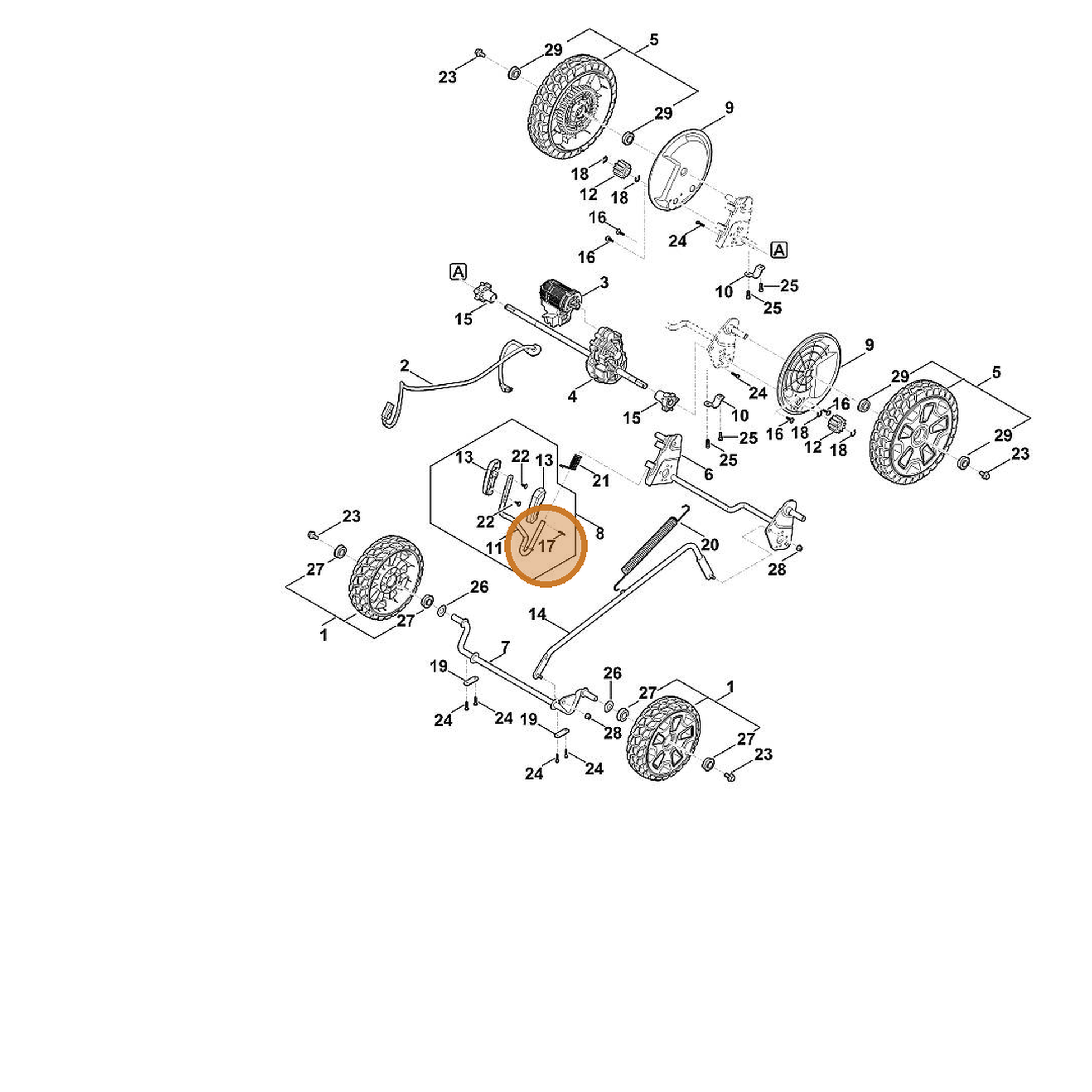 STIHL part 6368-971-0200 — IPL diagram snippet (6x zoom, amber highlight)
