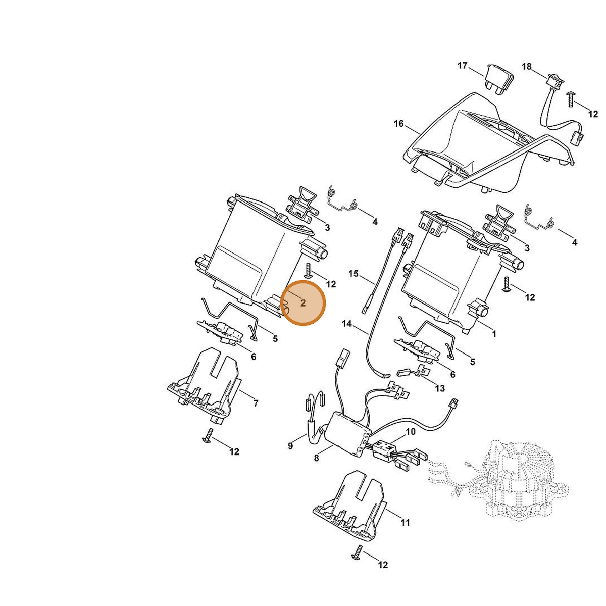 STIHL part 6372-403-0405 — IPL diagram snippet (6x zoom, amber highlight)