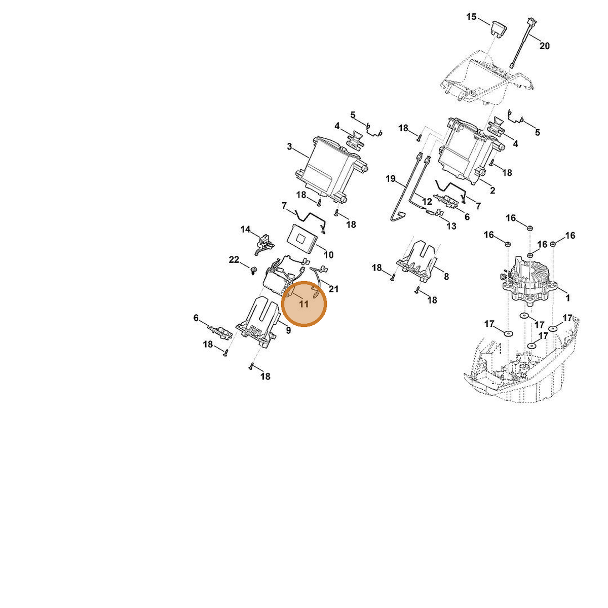 STIHL part 6372-430-1405 — IPL diagram snippet (6x zoom, amber highlight)