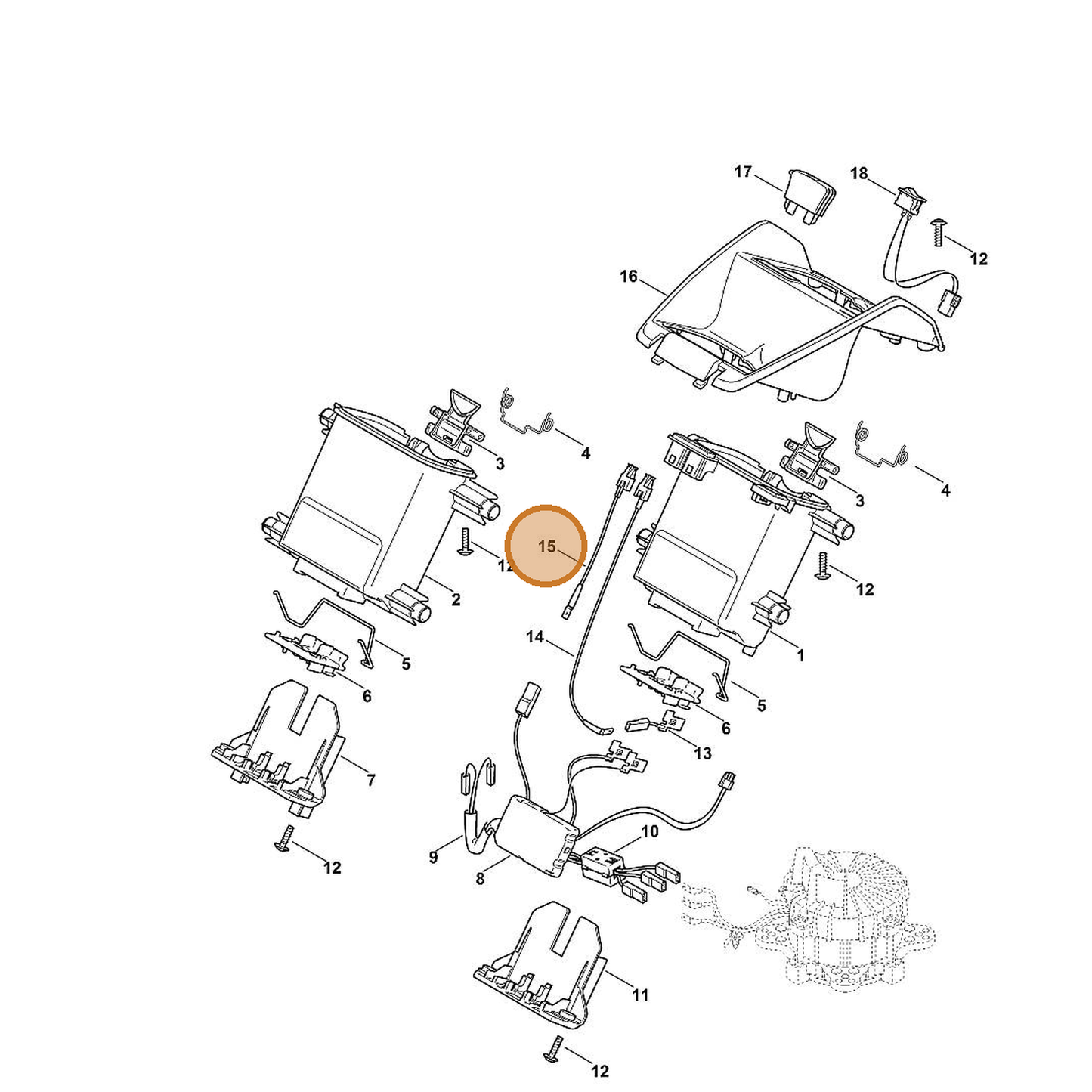 STIHL part 6372-440-1905 — IPL diagram snippet (6x zoom, amber highlight)