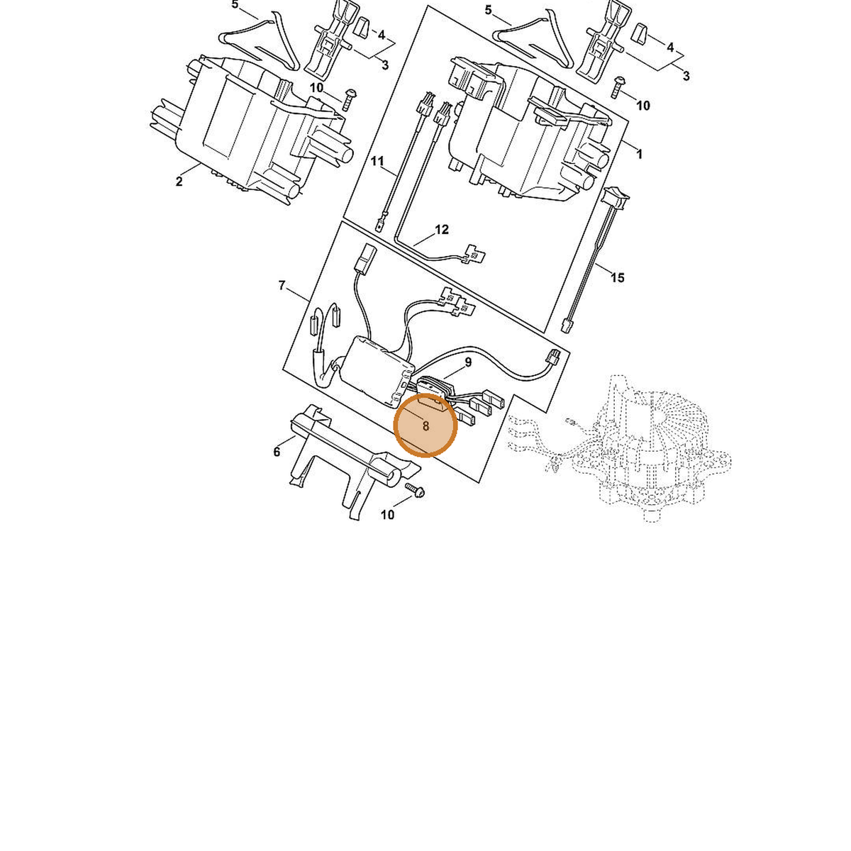STIHL part 6372-442-2000 — IPL diagram snippet (6x zoom, amber highlight)