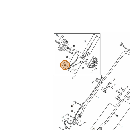 STIHL part 6372-442-2800 — IPL diagram snippet (6x zoom, amber highlight)