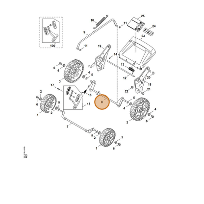 STIHL part 6372-700-2400 — IPL diagram snippet (6x zoom, amber highlight)