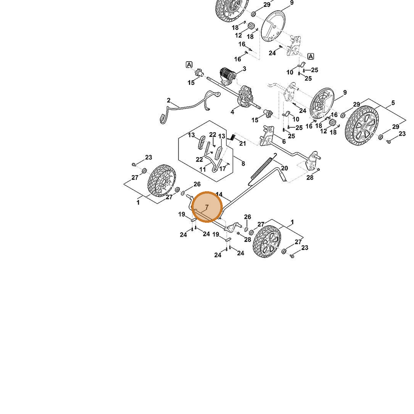 STIHL part 6372-700-2415 — IPL diagram snippet (6x zoom, amber highlight)