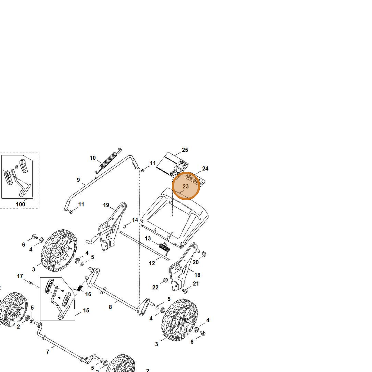 STIHL part 6372-700-2790 — IPL diagram snippet (6x zoom, amber highlight)
