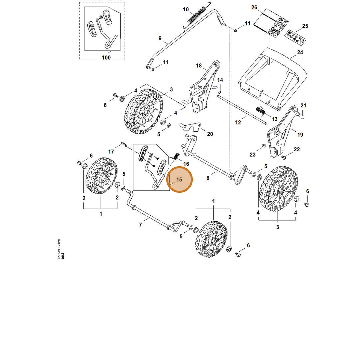 STIHL part 6372-700-7001 — IPL diagram snippet (6x zoom, amber highlight)