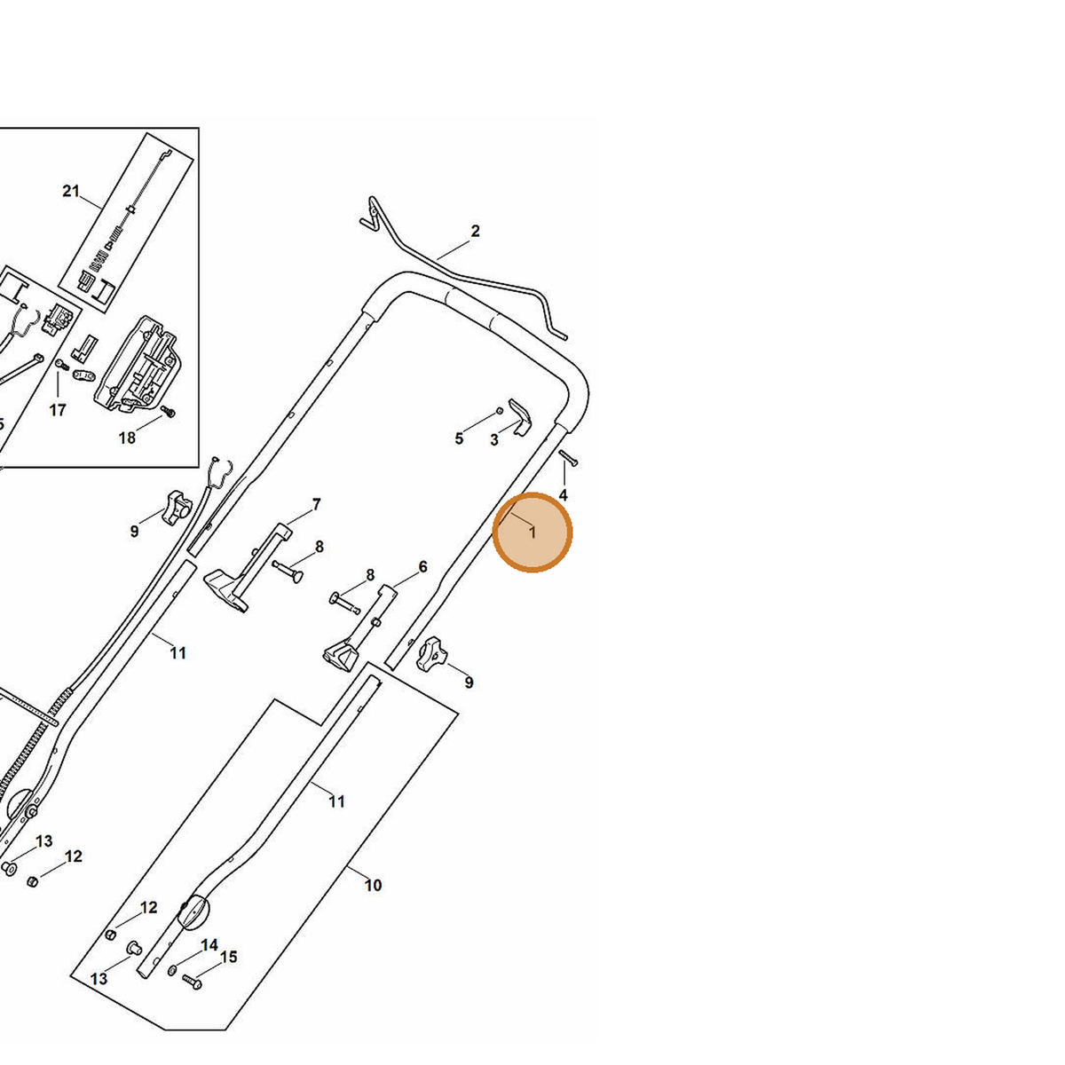 STIHL part 6372-700-9490 — IPL diagram snippet (6x zoom, amber highlight)