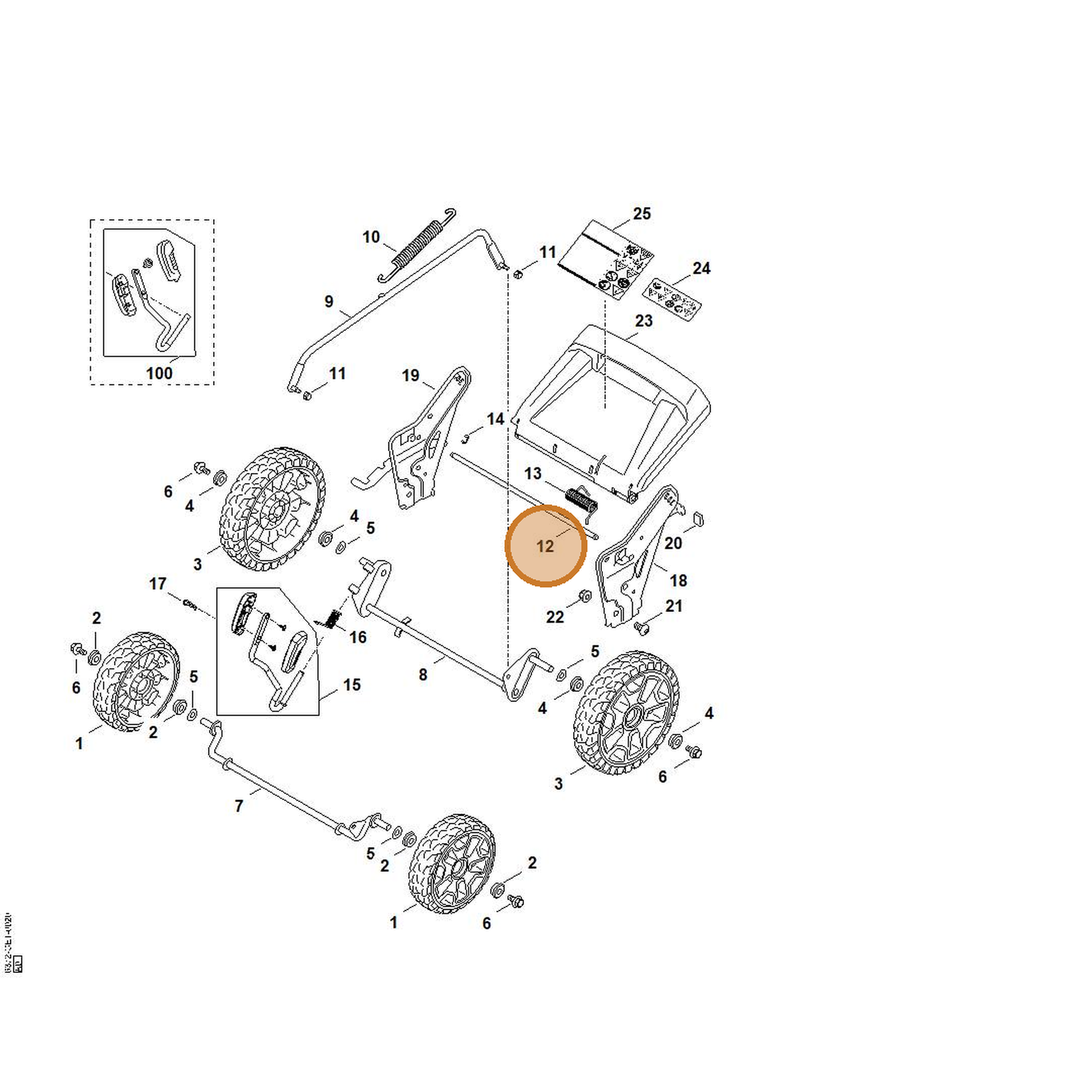 STIHL part 6372-703-0900 — IPL diagram snippet (6x zoom, amber highlight)