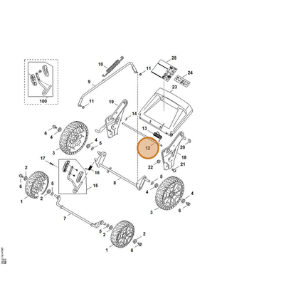 STIHL part 6372-703-0900 — IPL diagram snippet (6x zoom, amber highlight)
