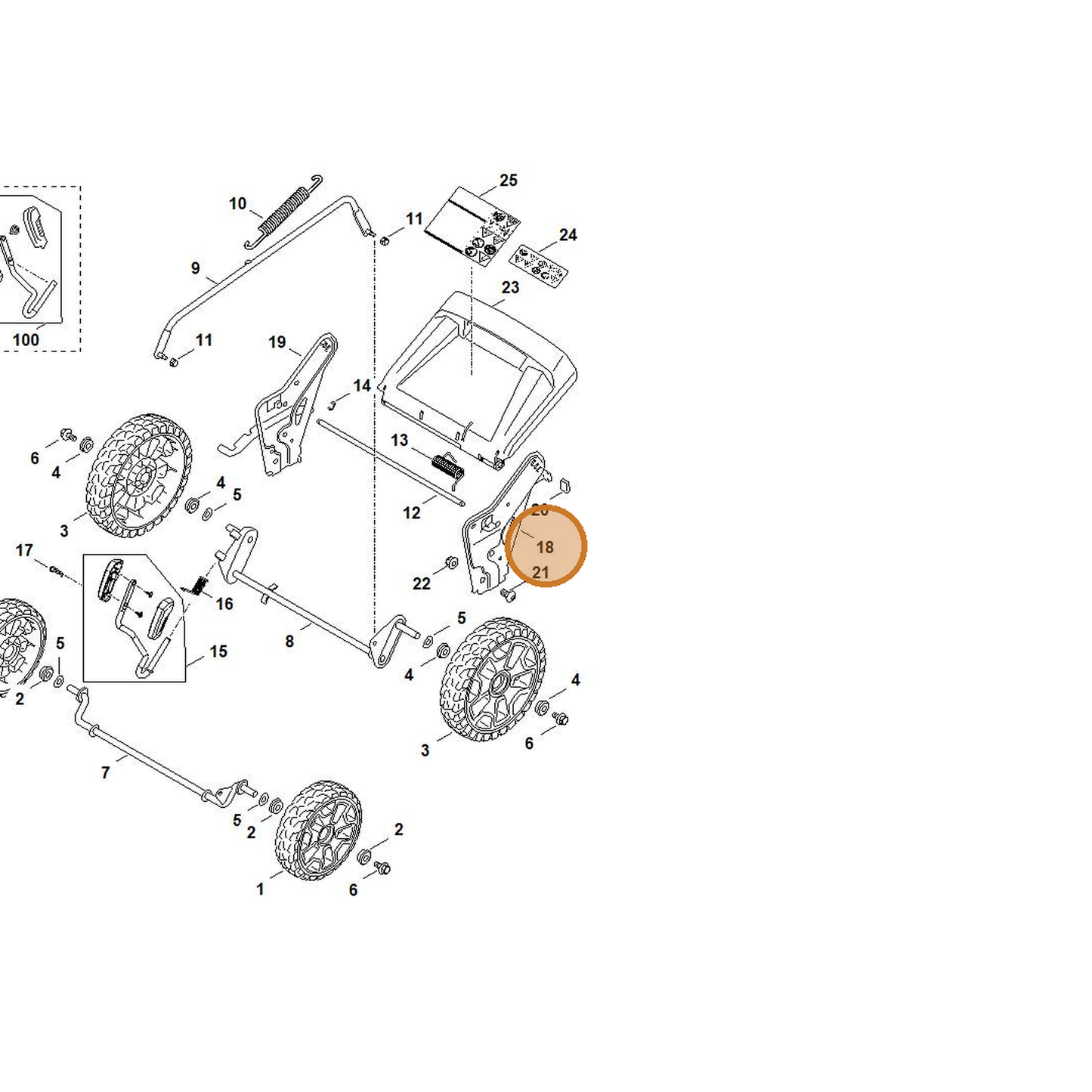 STIHL part 6372-703-6200 — IPL diagram snippet (6x zoom, amber highlight)